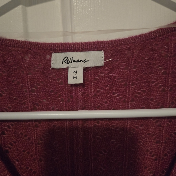 Reitmans Raspberry V-Neck Sweater - Picture 3 of 4